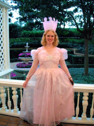 As Glenda The Good Witch from Wizard of Oz.